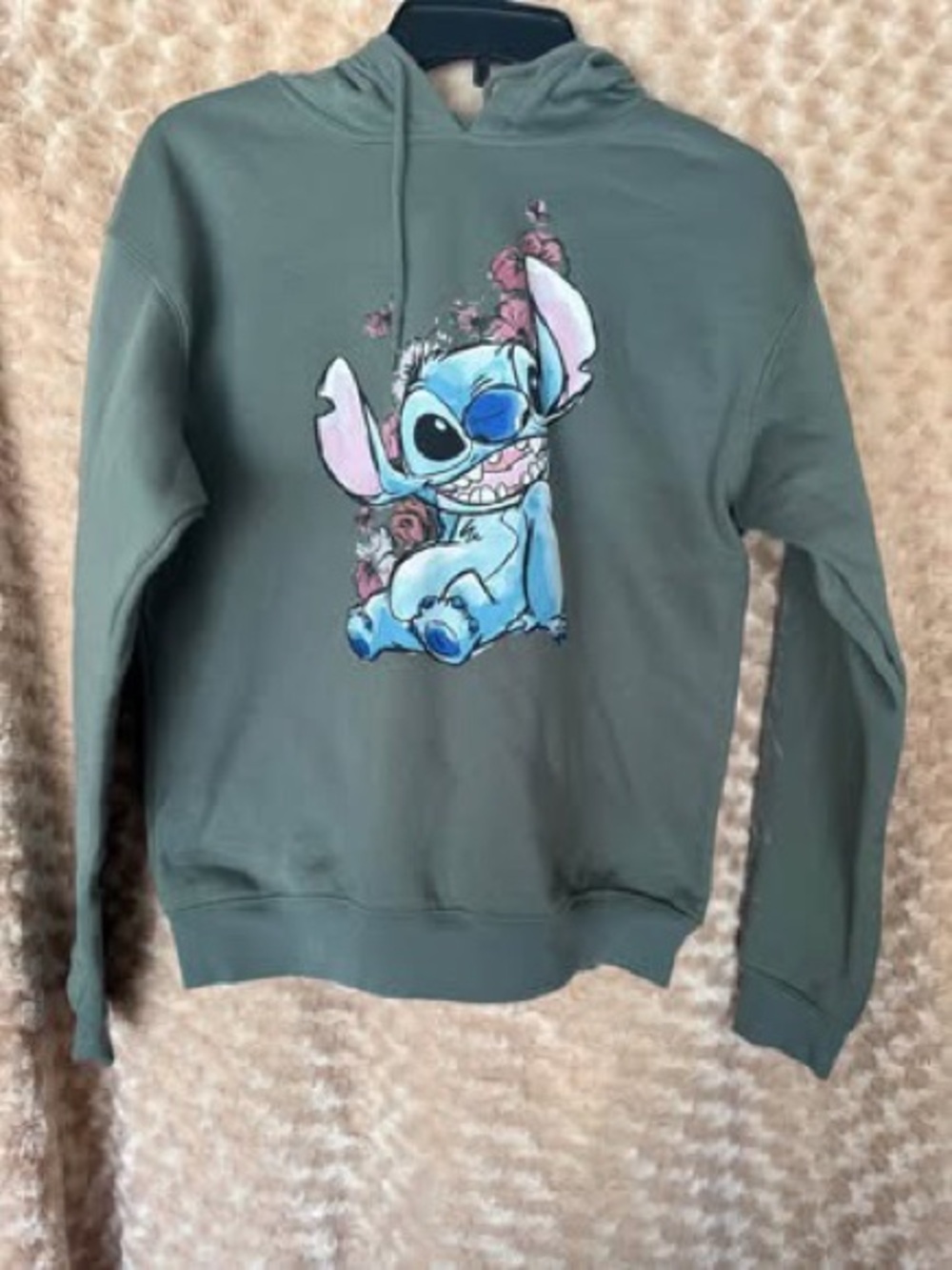 Women’s Stitch Graphic Hoodie in Olive Green size Medium